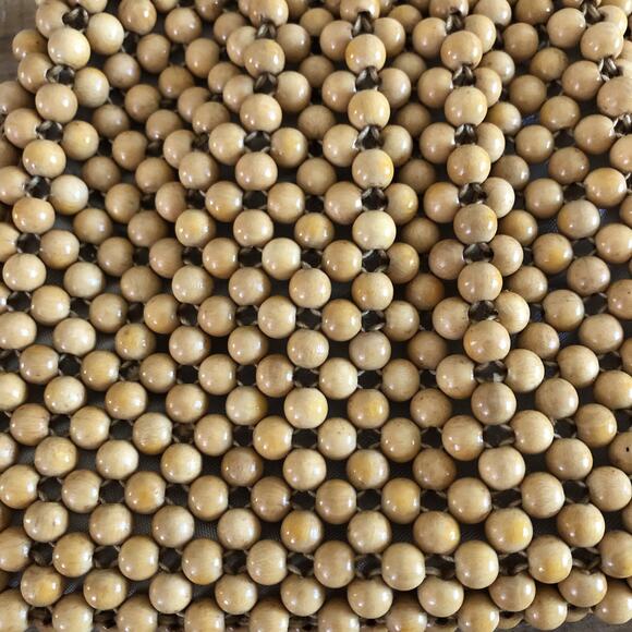 Vintage Retro 1950s Blonde Wood Beaded Clutch Purse Hand Bags By Josef Japan - Picture 2 of 8